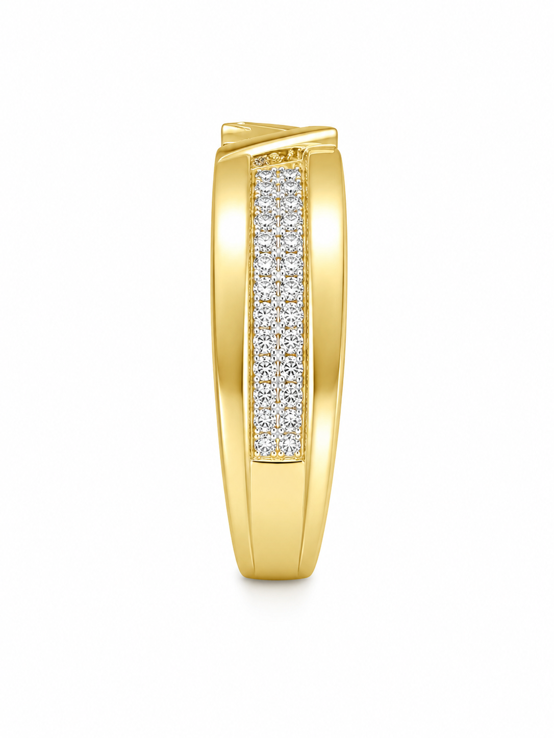 10K Yellow Gold Men's Band 0.20 ct Natural Diamond