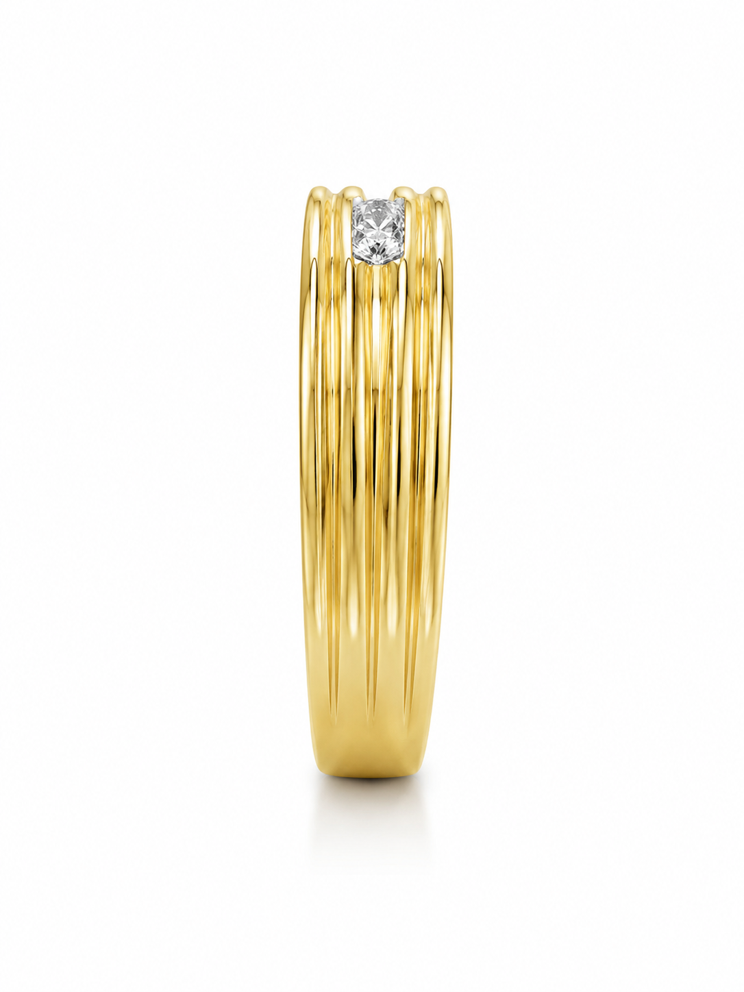14K Yellow Gold Men's Band 0.23 ct Natural Diamond