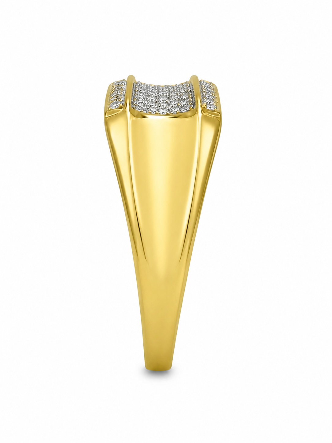 10K Yellow Gold Men's Band 0.15 ct Natural Diamond