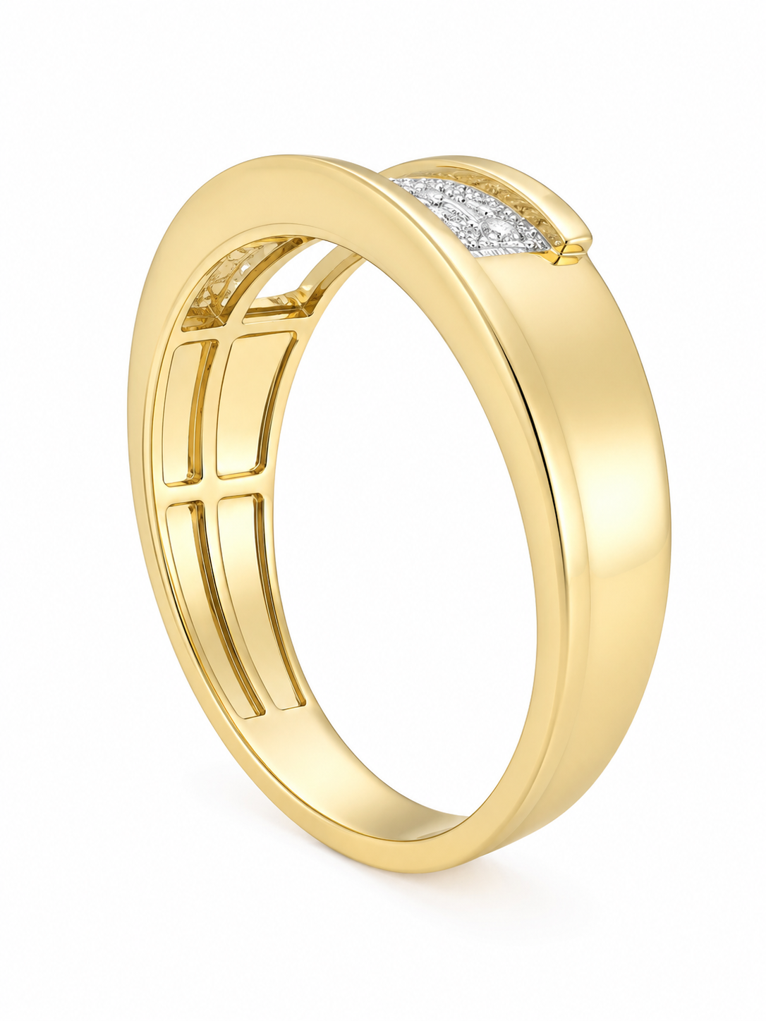 10K Yellow Gold Men's Band 0.20 ct Natural Diamond