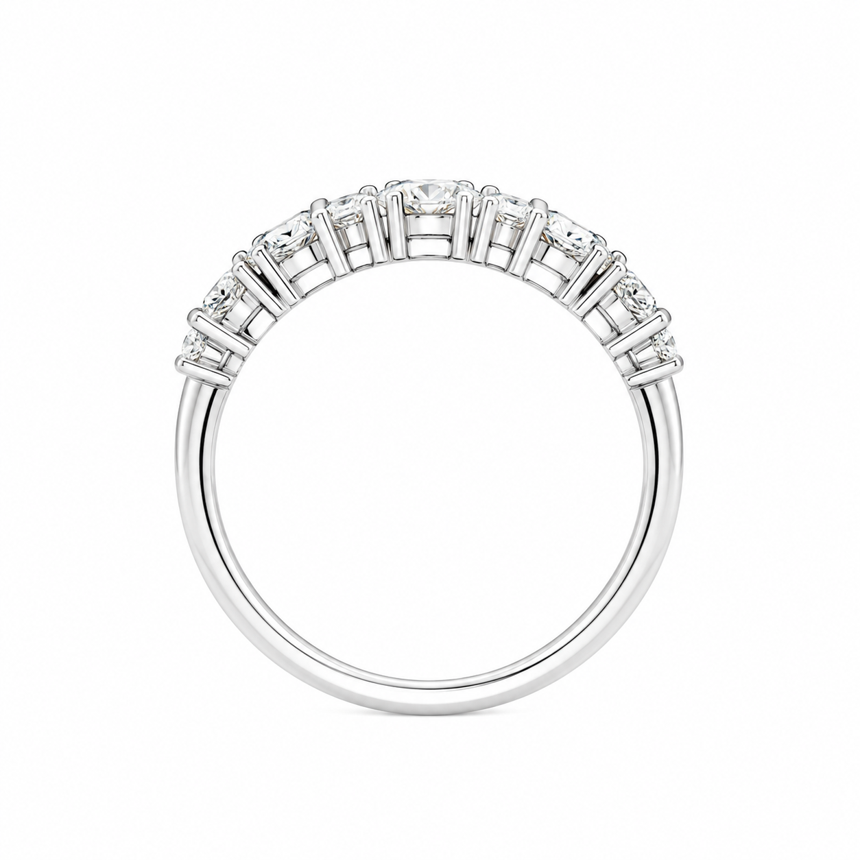 14K White Gold Oval, Baguette Women’s Band 1.00 ct Lab Grown Diamond
