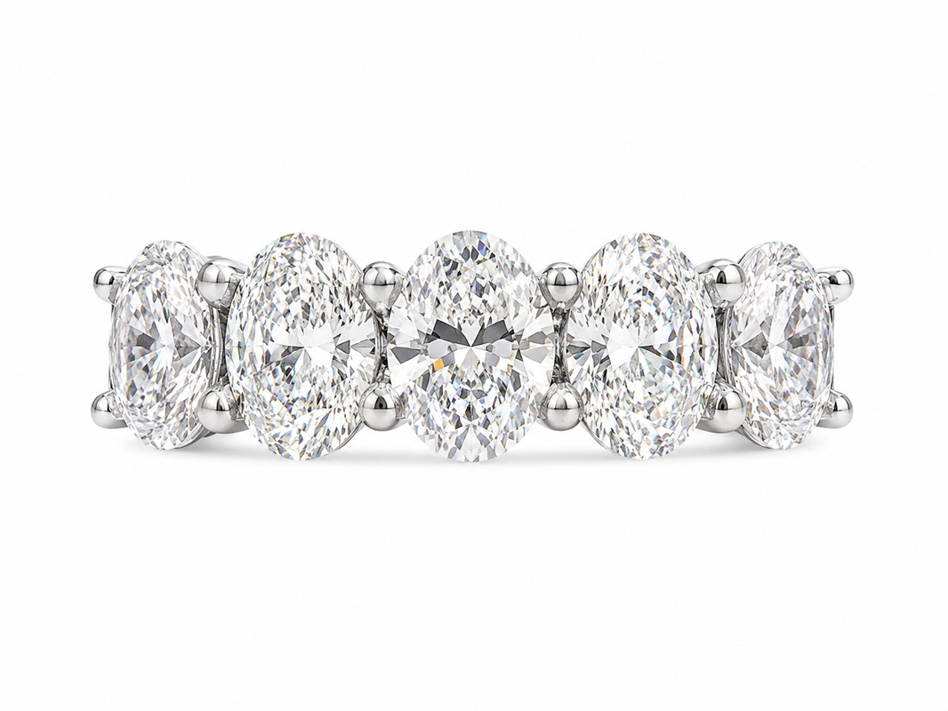 14K White Gold Women’s Band Oval 2.00 ct Lab Grown Diamond