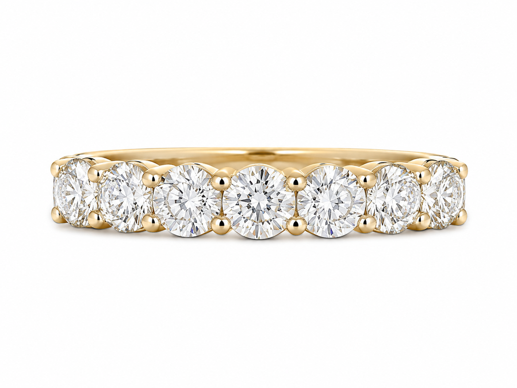 14K Yellow Gold Women’s Band Round 2.00 ct Lab Grown Diamond