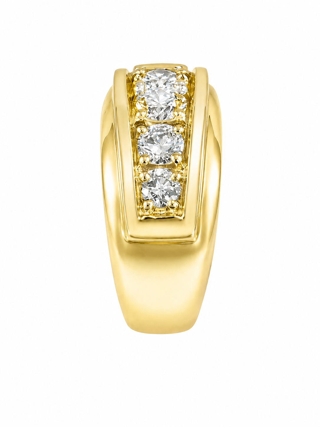 14K Yellow Gold Men's Band 1.74 ct Lab Grown Diamond