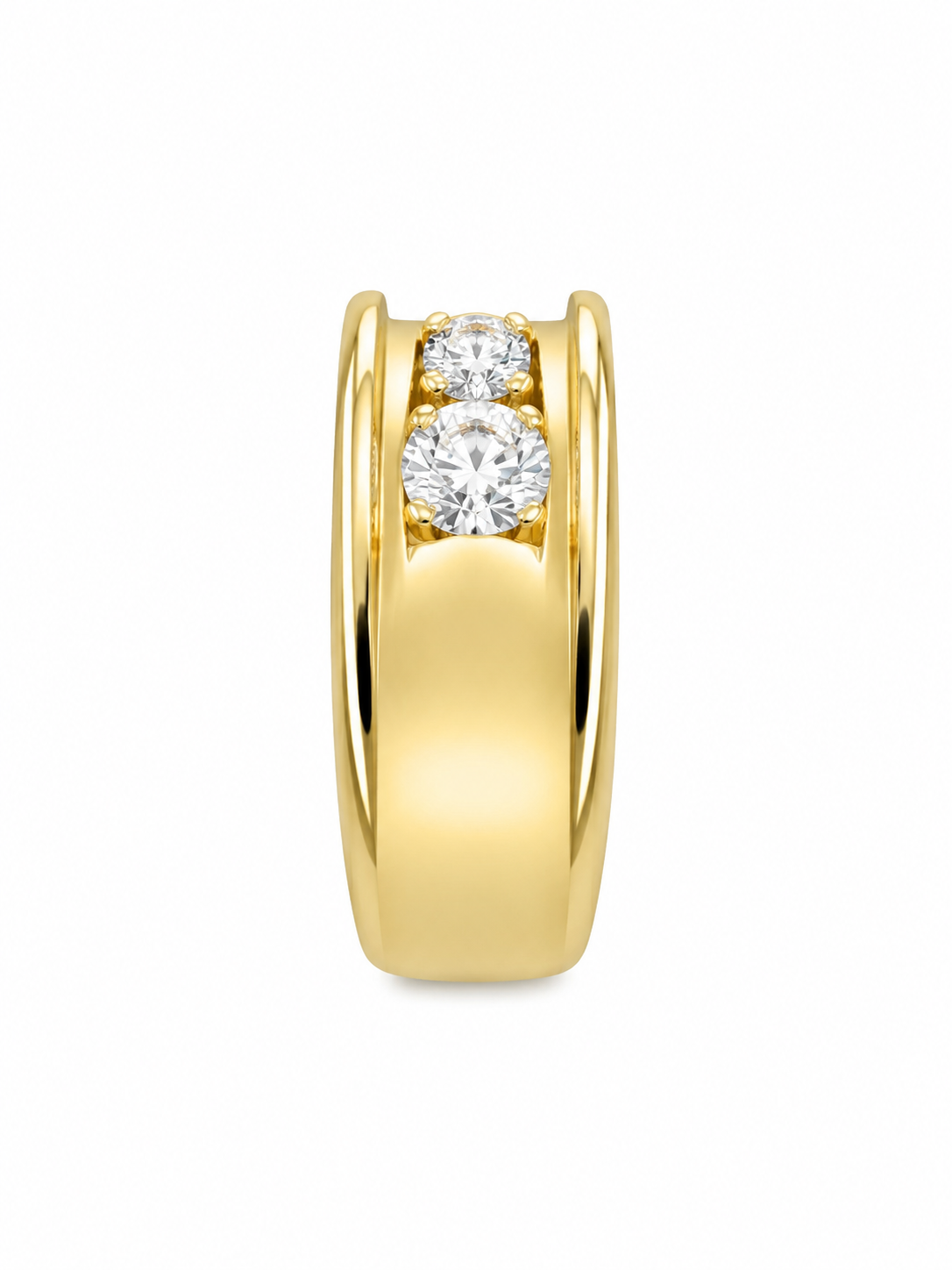 14K Yellow Gold Men's Ring 1.45 ct Lab Grown Diamond