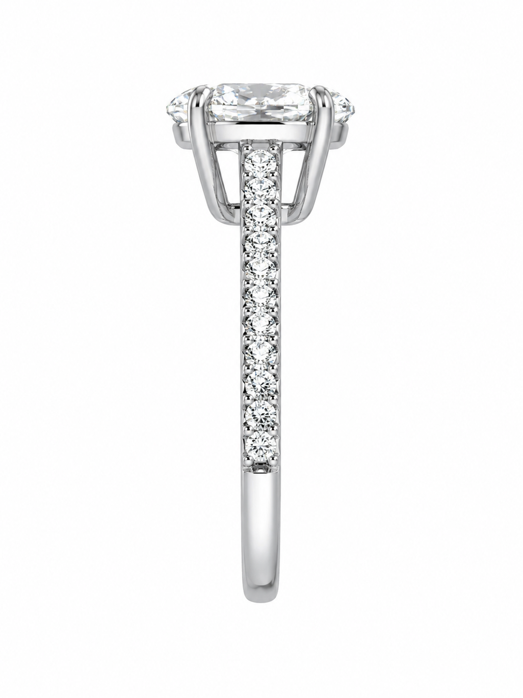 14K White Gold Women's Ring Oval 1.30 ct Lab Grown Diamond