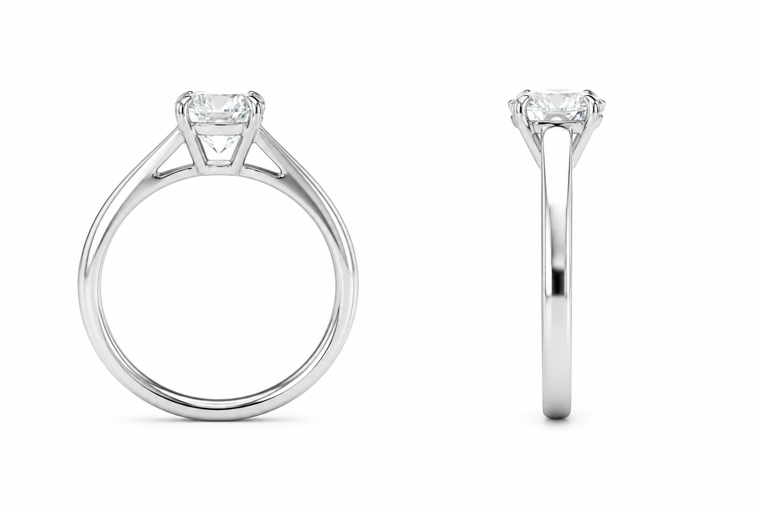 14K White Gold Women's Ring 0.74 ct Oval Lab Grown Diamond