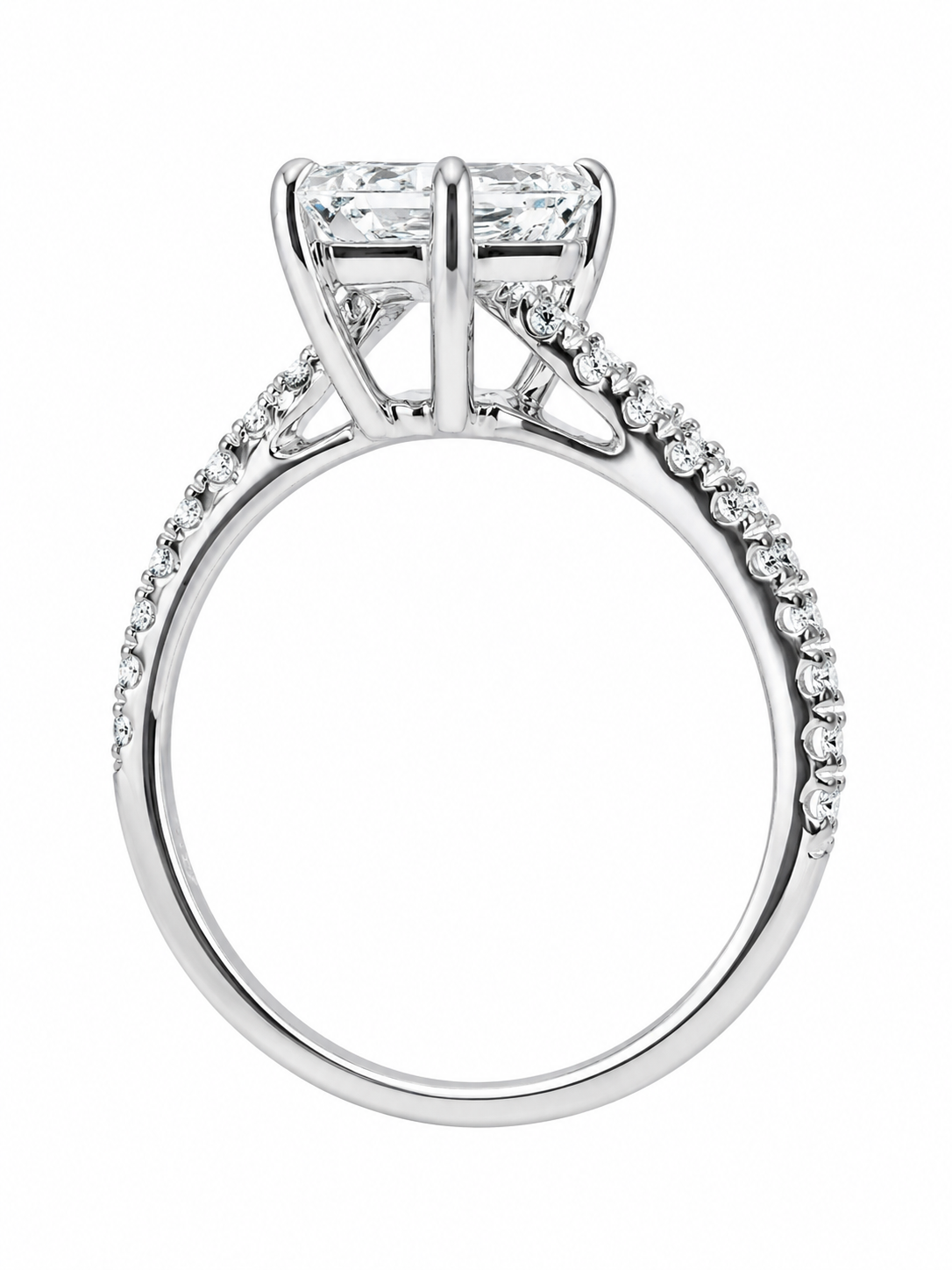 14K White Gold Women's Ring Emerald 1.02 ct Lab Grown Diamond