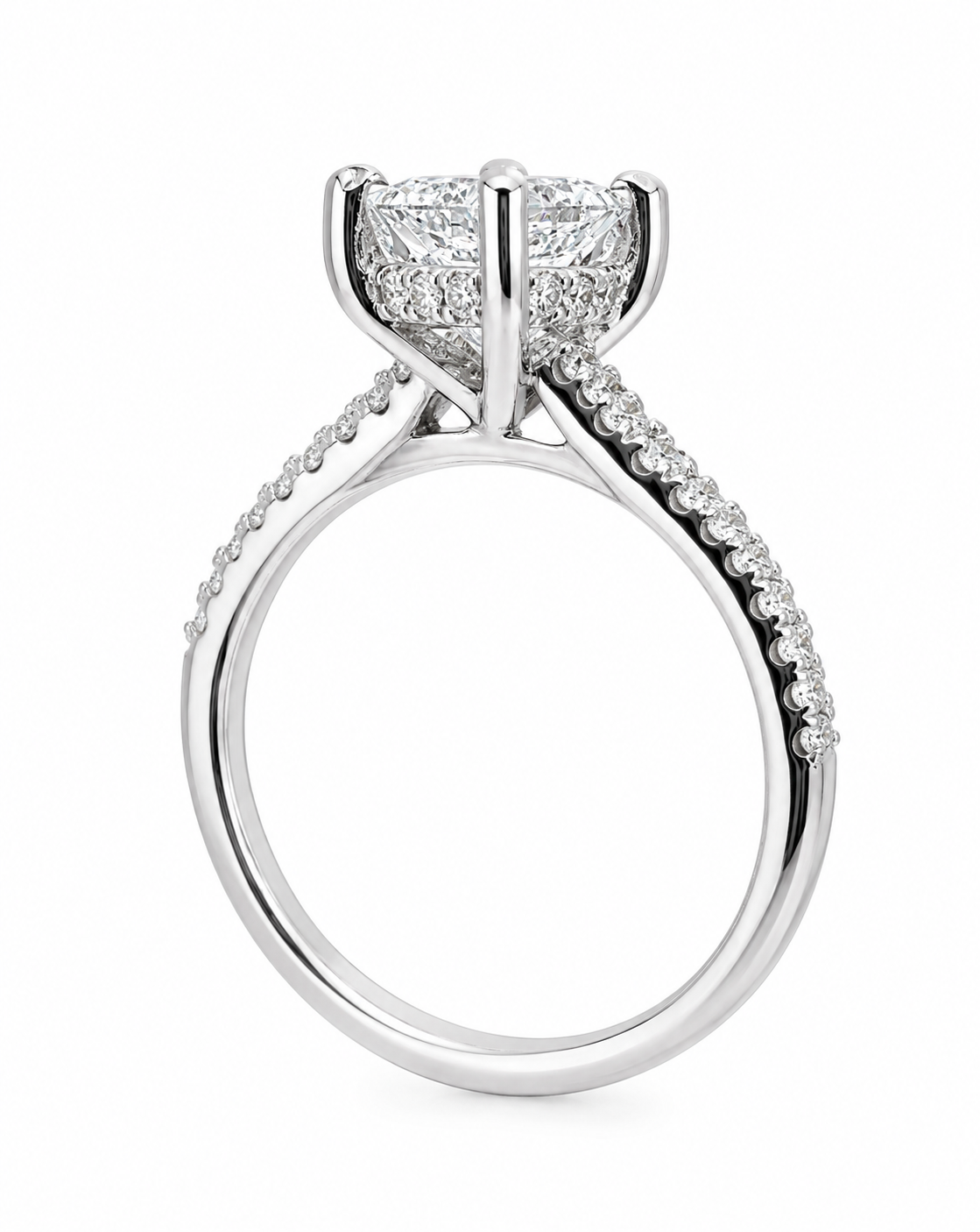 14K White Gold Women’s Ring Emerald 1.00 ct Lab Grown Diamond