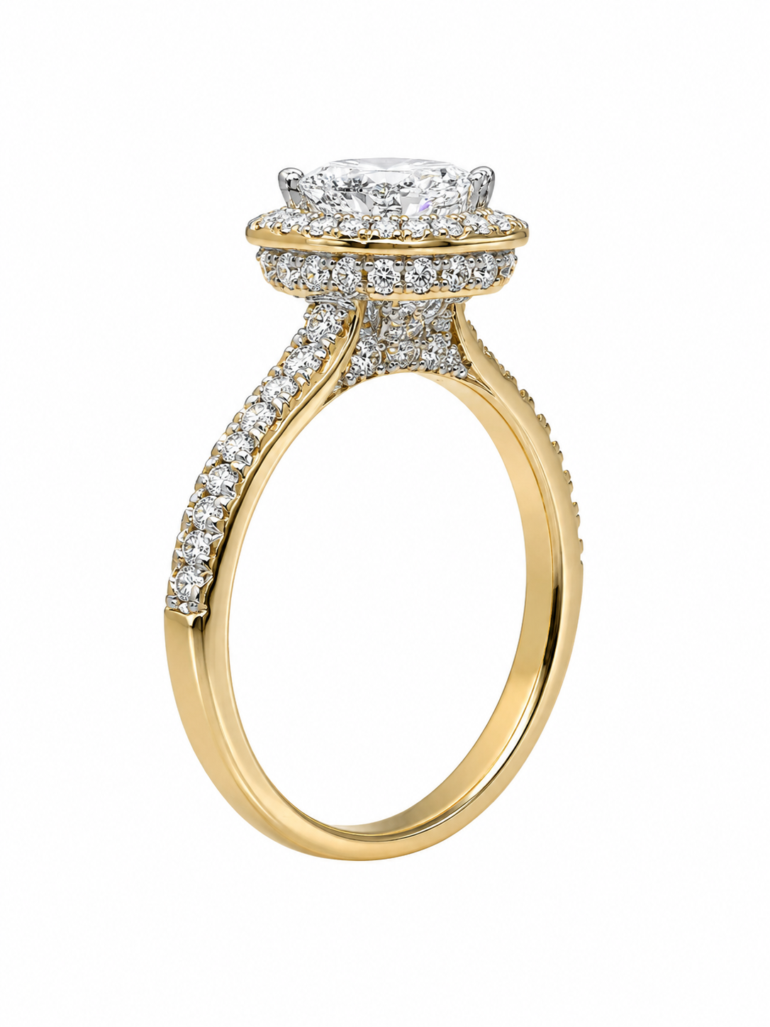 14K Yellow Gold Women's Ring Pear 1.26 ct Lab Grown Diamond