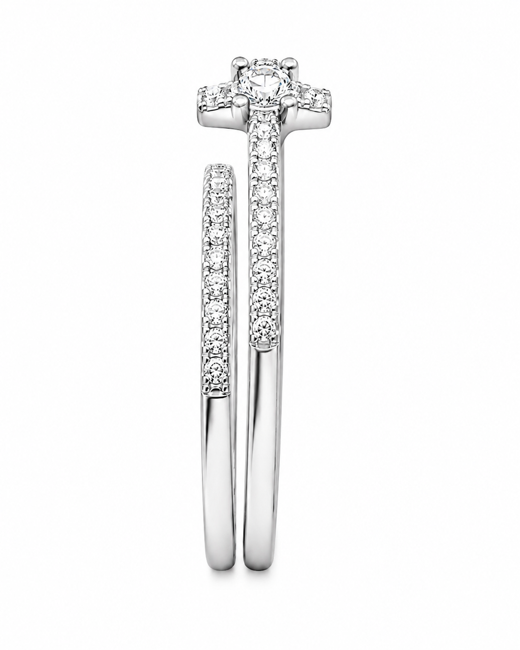 10K White Gold Wedding Set Round 0.50 ct Lab Grown Diamond