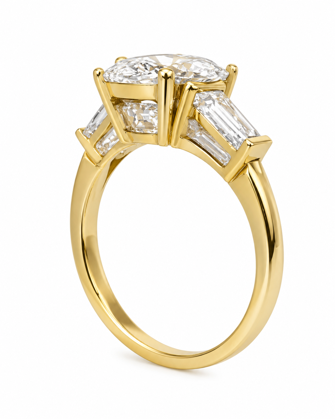 14K Yellow Gold Women’s Ring Oval 3.13 ct Lab Grown Diamond