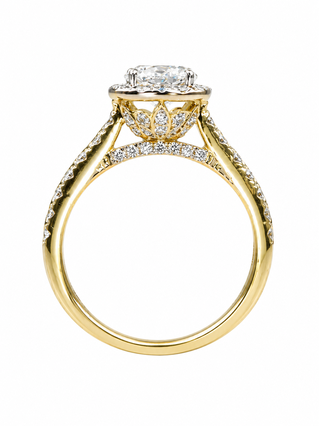 14K Yellow Gold Wedding Set Round 1.88 ct Lab Grown Diamond