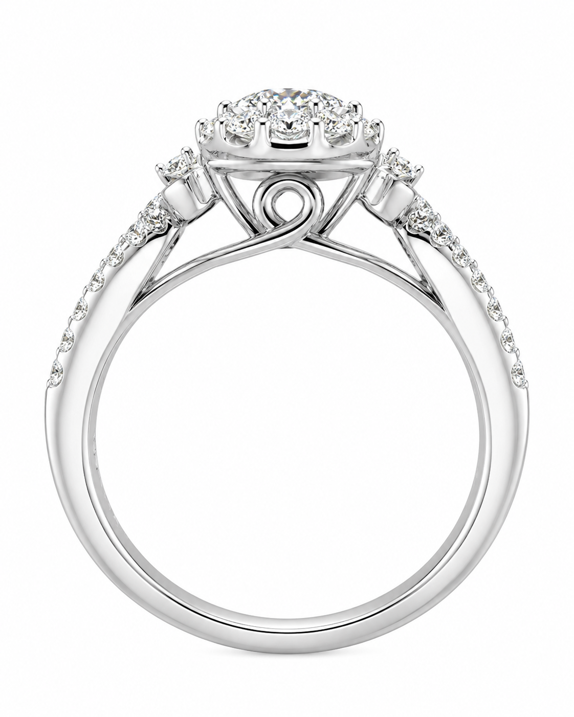 14K White Gold Wedding Set Round 1.00 ct Lab Grown Diamond