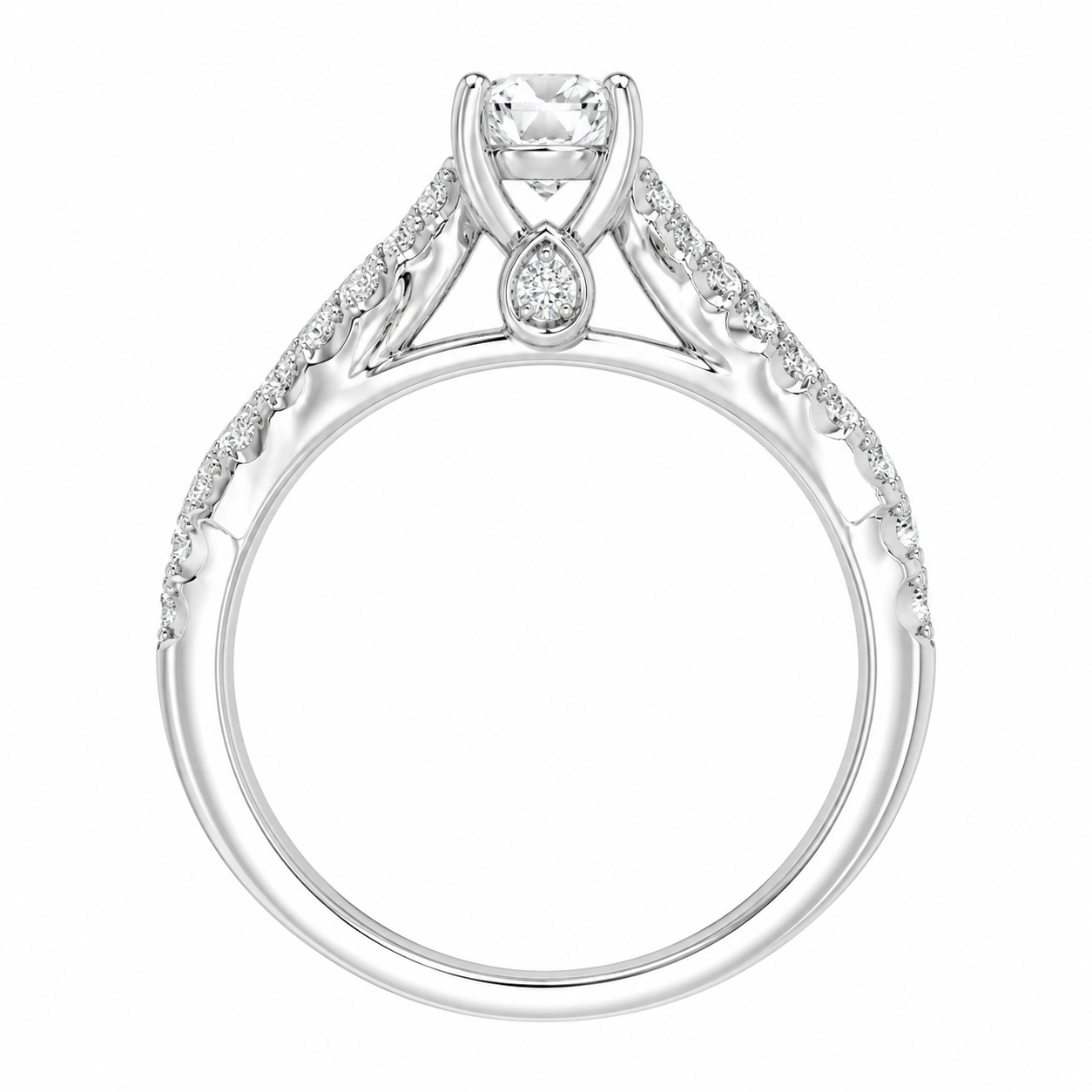10K White Gold Wedding Set Round 1.00 ct Lab Grown Diamond