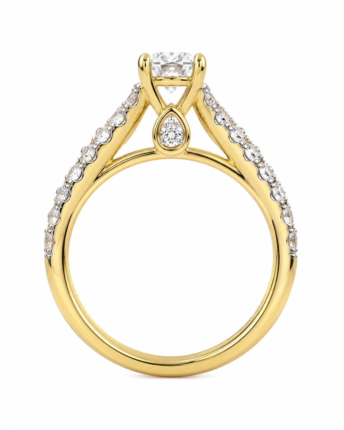 10K Yellow Gold Wedding Set Oval 1.00 ct Lab Grown Diamond