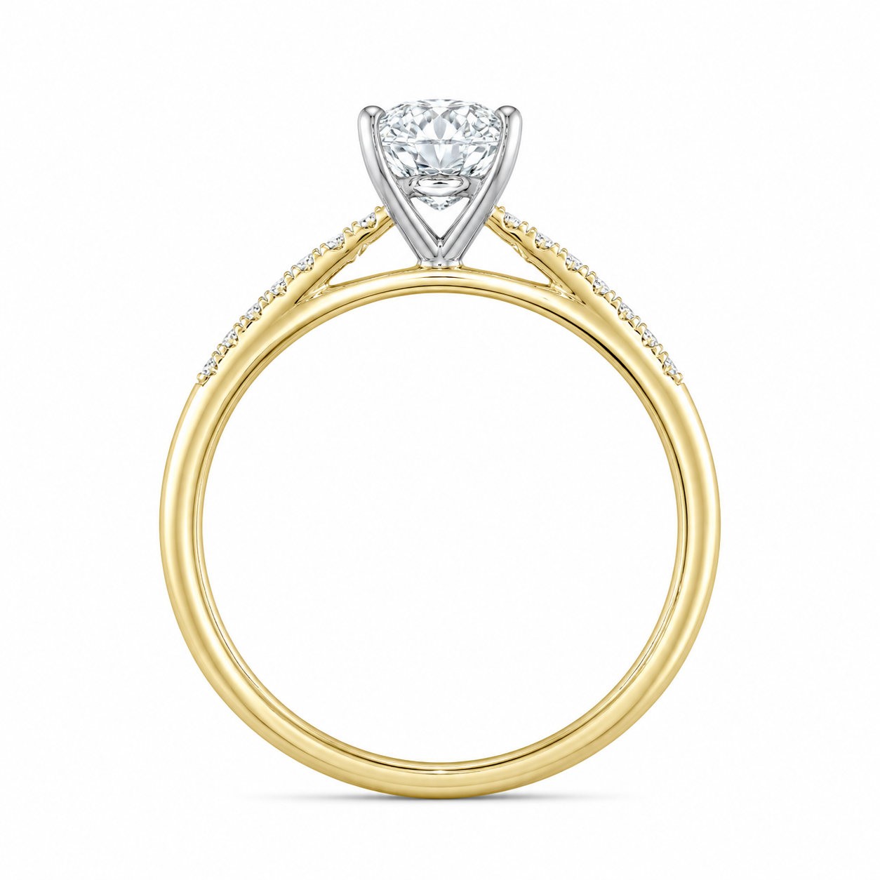 10K Yellow Gold Wedding Set Oval 1.28 ct Lab Grown Diamond
