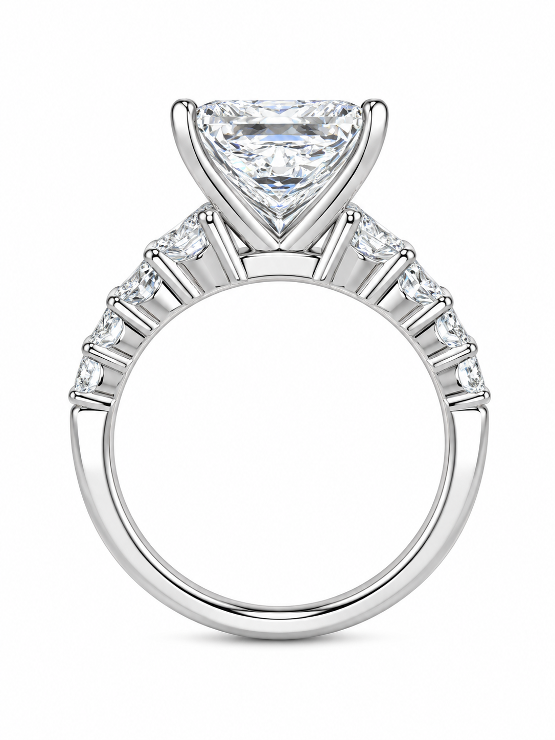 14K White Gold Women’s Ring Princess 3.78 ct Lab Grown Diamond