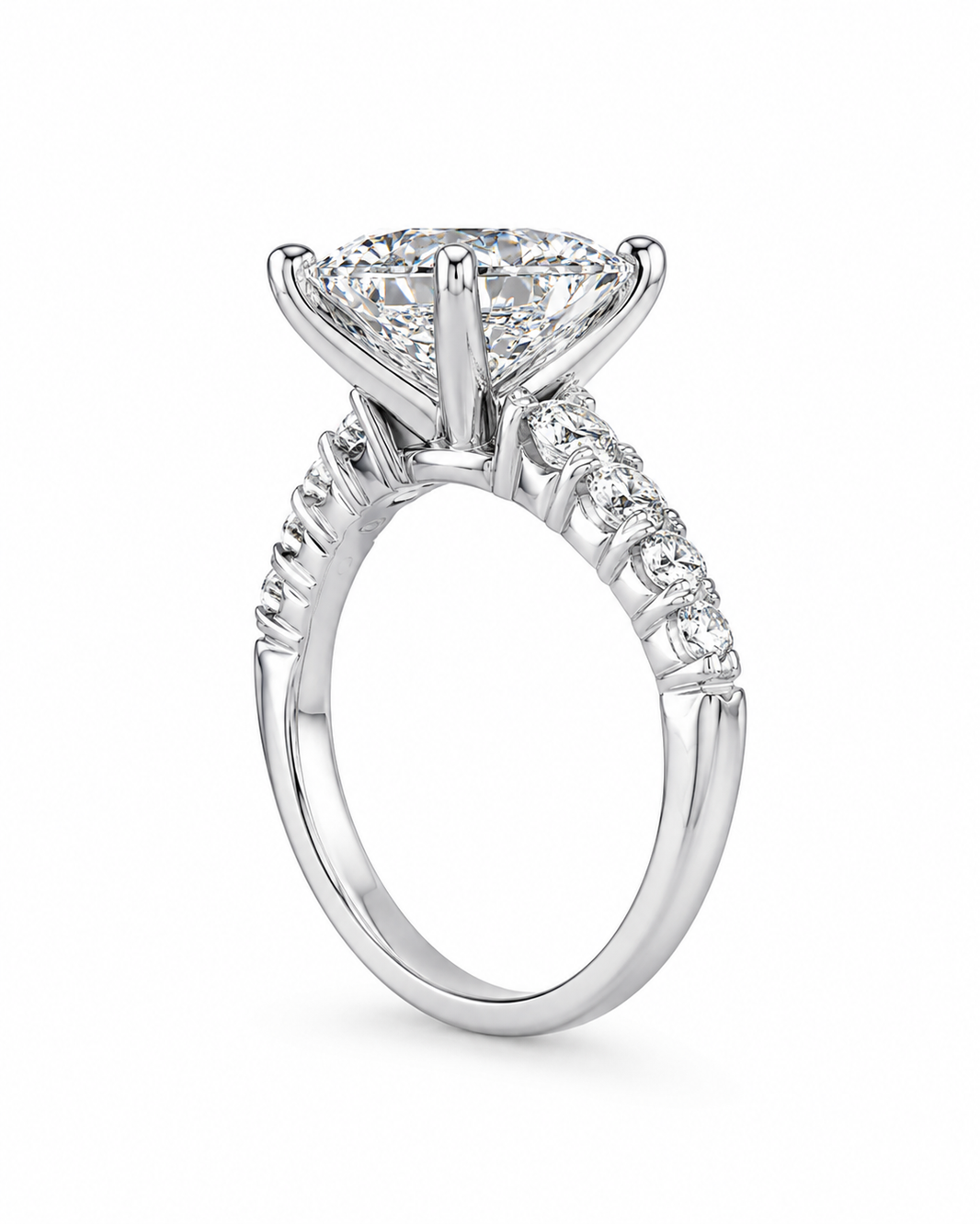 14K White Gold Women’s Ring Princess 3.78 ct Lab Grown Diamond