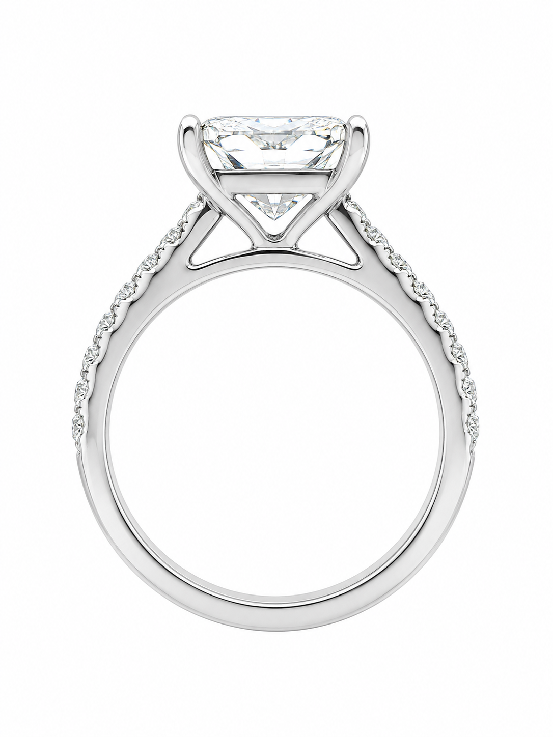 14K White Gold Wedding Set Princess 2.50 ct Lab Grown Diamond
