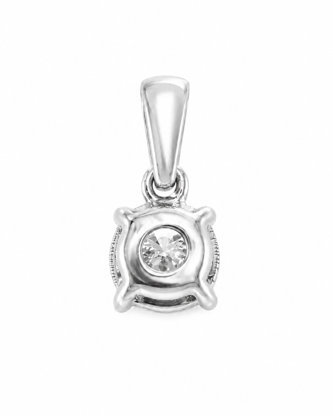 10K White Gold Women's Charm Round 0.16 ct Natural Diamond