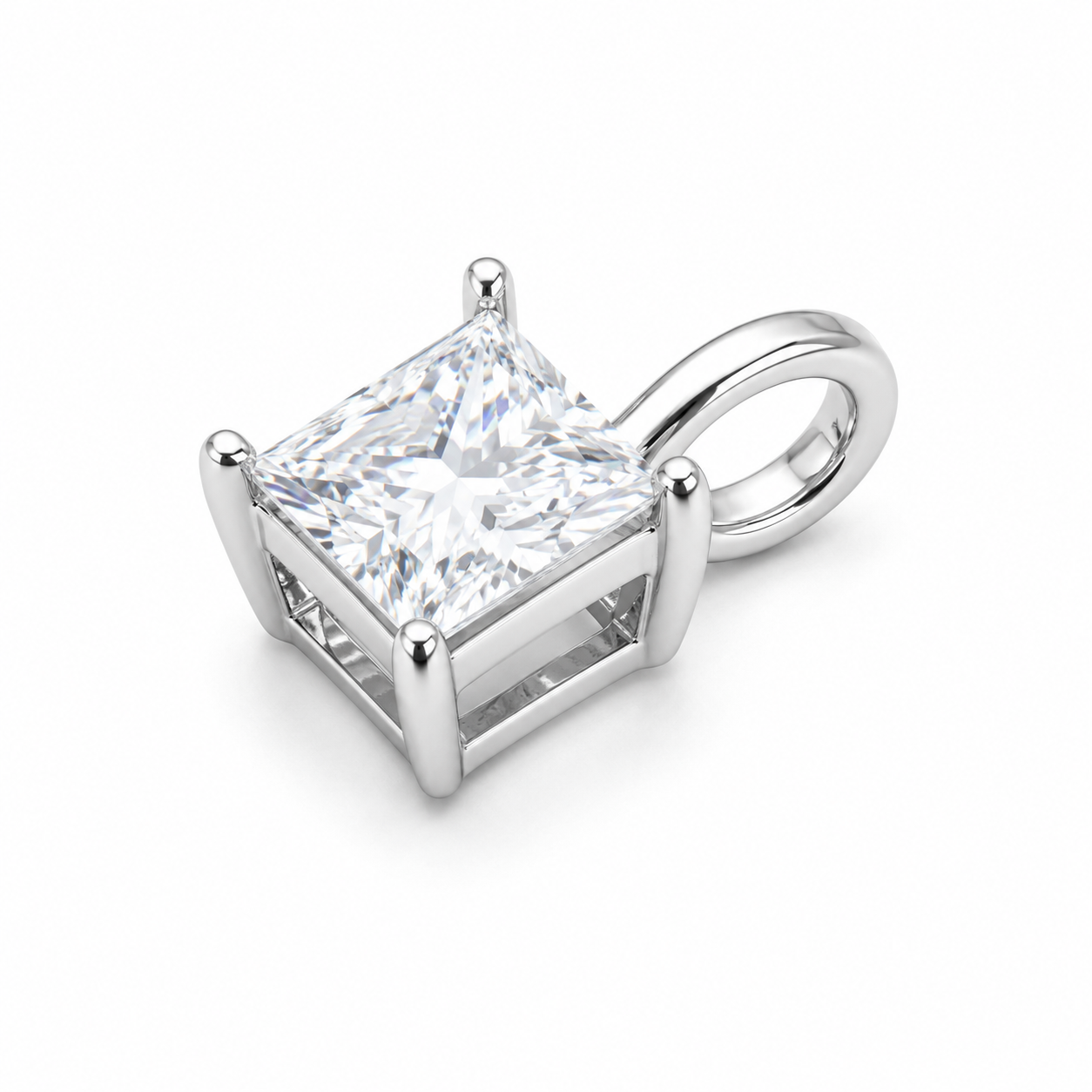 10K White Gold Women's Charm Princess 0.16 ct Natural Diamond