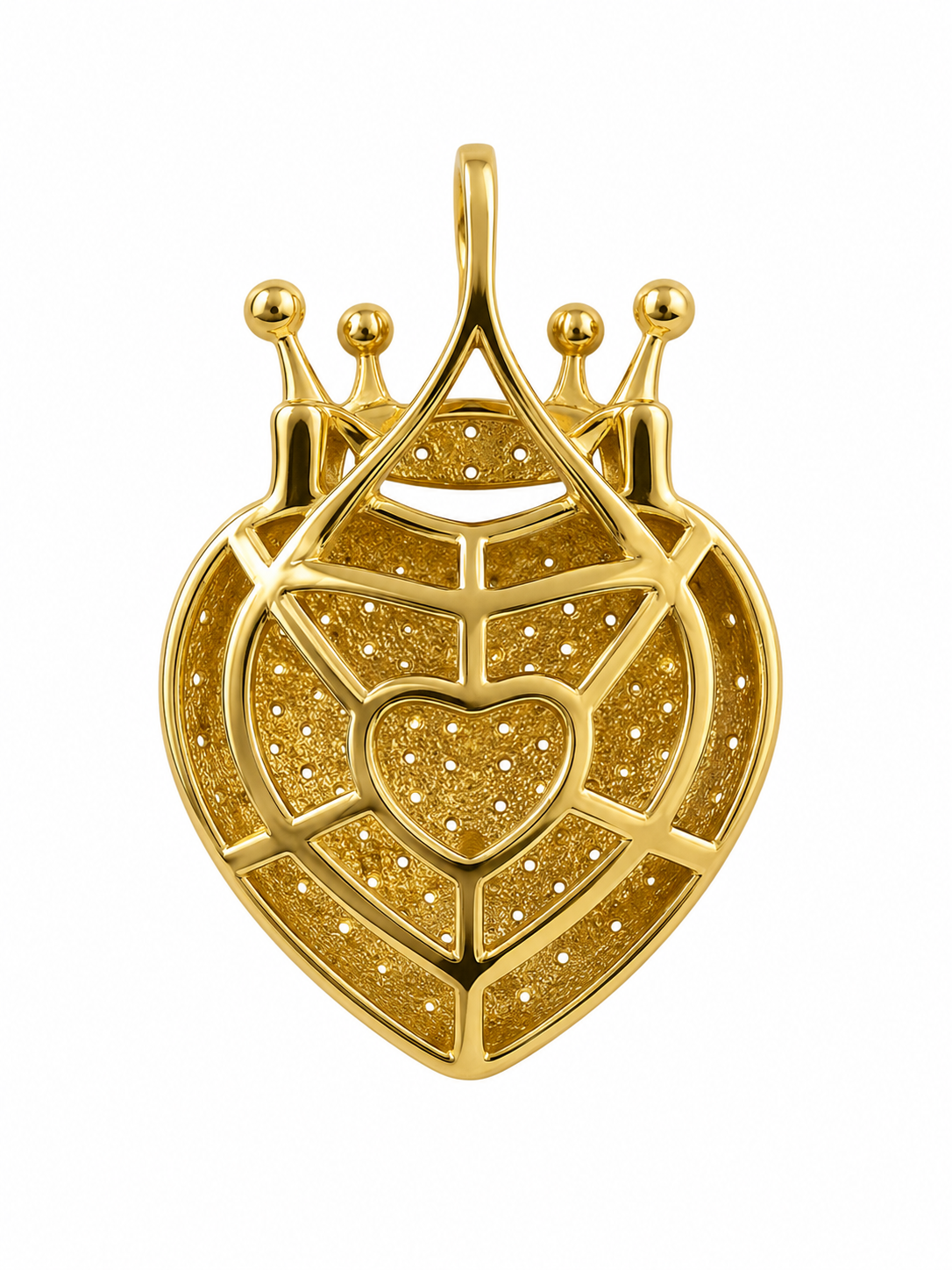 10K Yellow Gold Heart Charm 0.47 ct Natural Diamond
