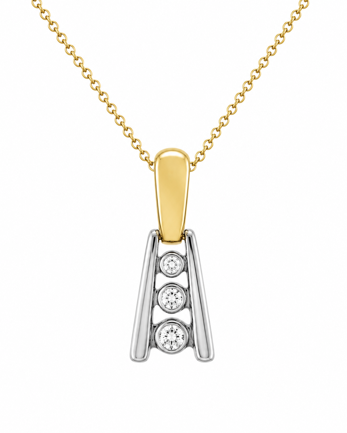 14K Two-Tone Gold Charm/Chain Set 0.35 ct Natural Diamond