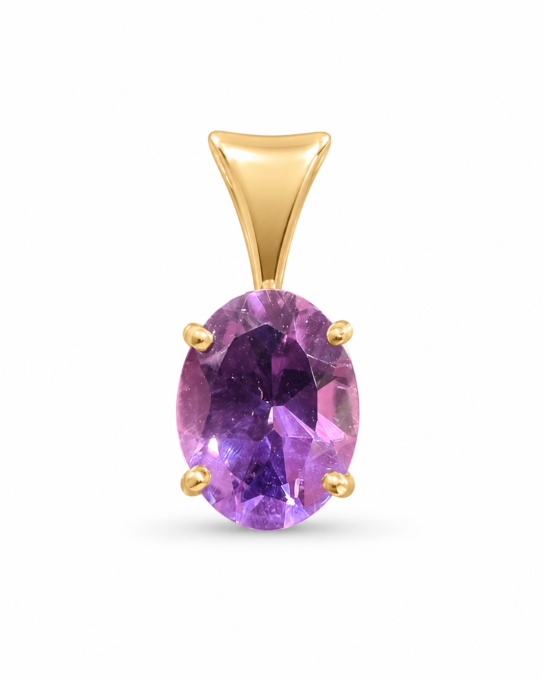 10K Yellow Gold Charm Oval 1.50 ct Amethyst