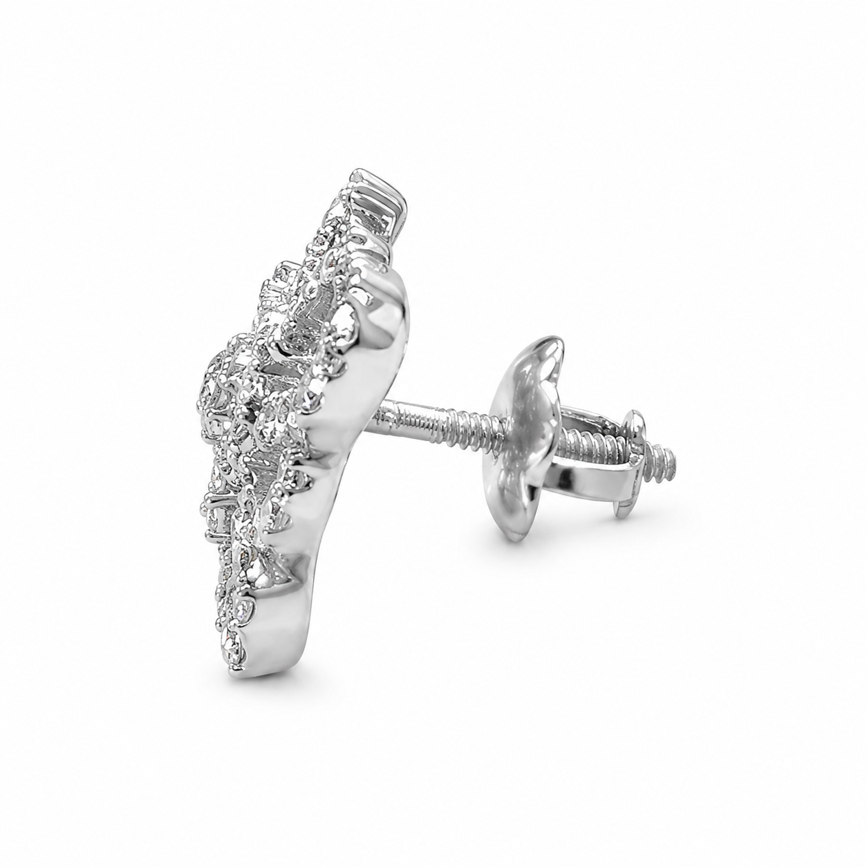 14K White Gold Trio Set Earrings/Charm 0.30 ct Natural Diamond