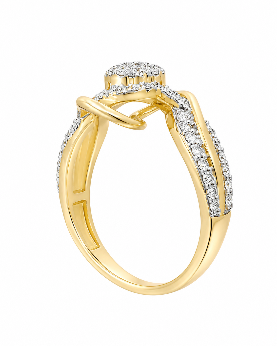 10K Yellow Gold Women's Ring 0.52 ct Natural Diamond