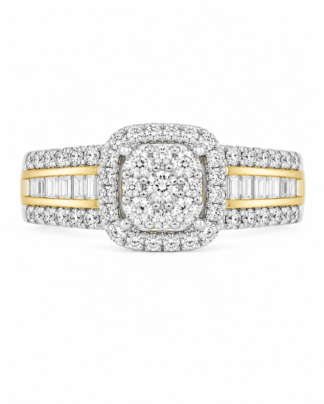 10K Yellow Gold Women's Ring Presidential Style Band 0.55 ct Natural Diamond