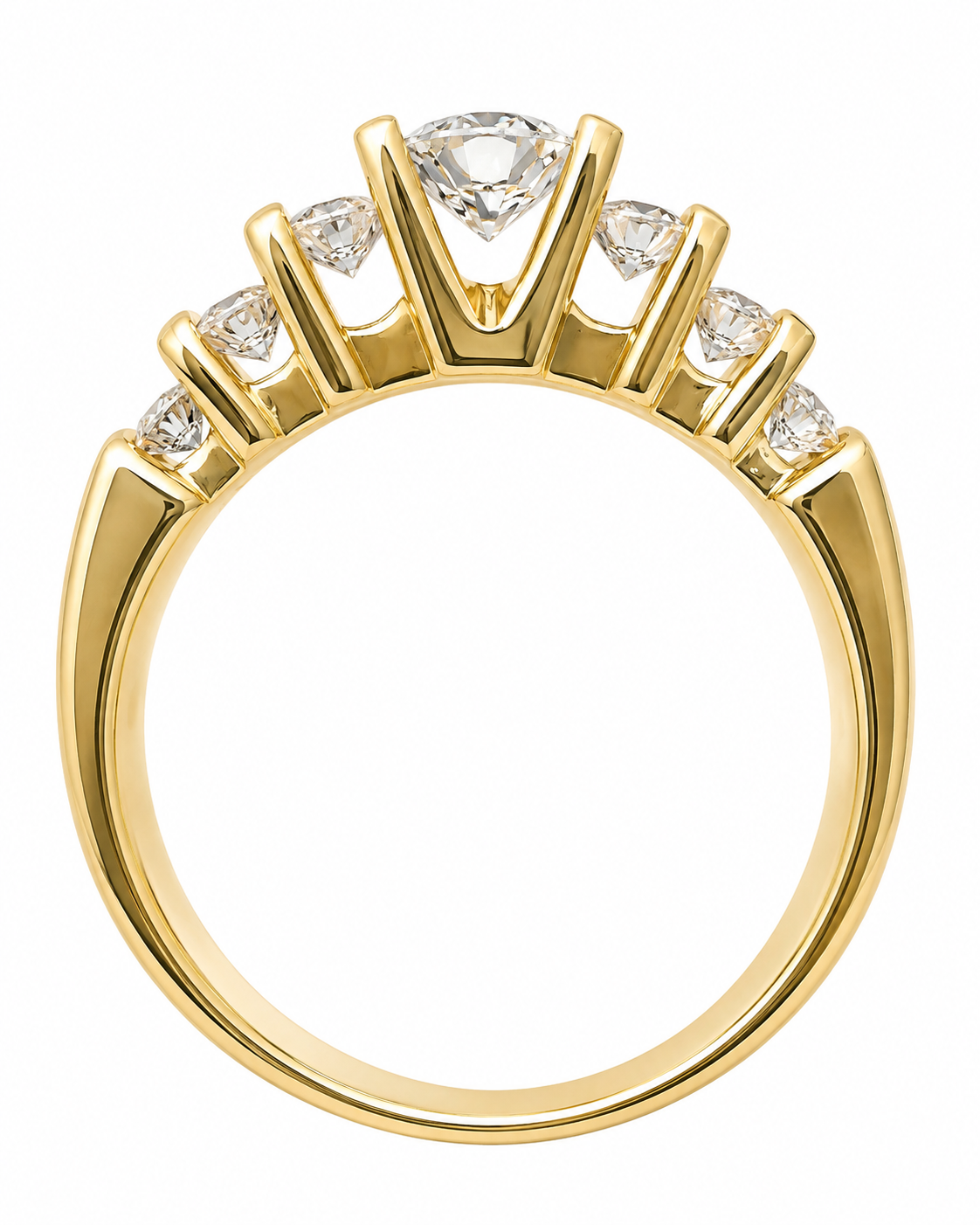 14K Yellow Gold Women’s Ring Round 1.00 ct Natural Diamond