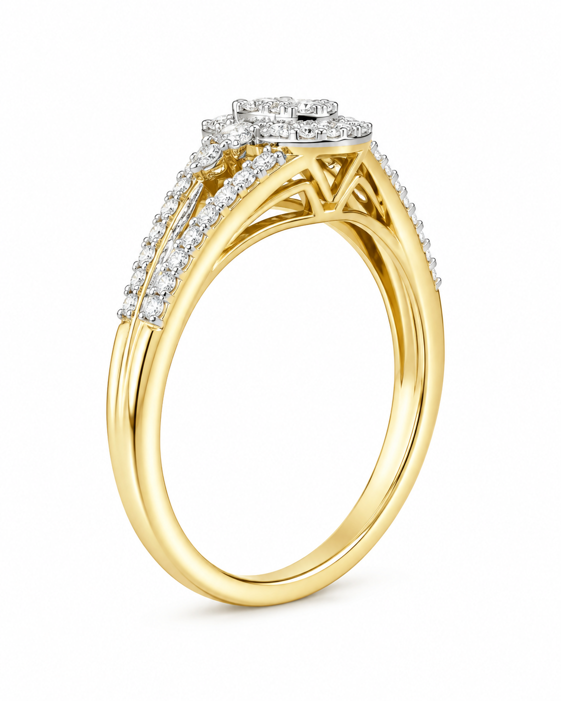 10K Yellow Gold Women's Ring Pear 0.36 ct Natural Diamond