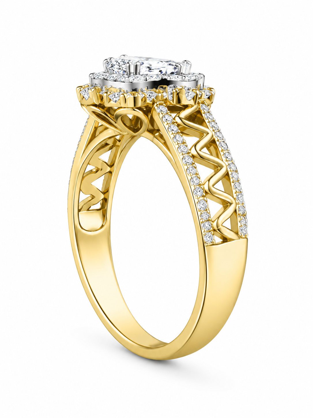 10K Yellow Gold Women's Ring 0.19 ct Natural Diamond