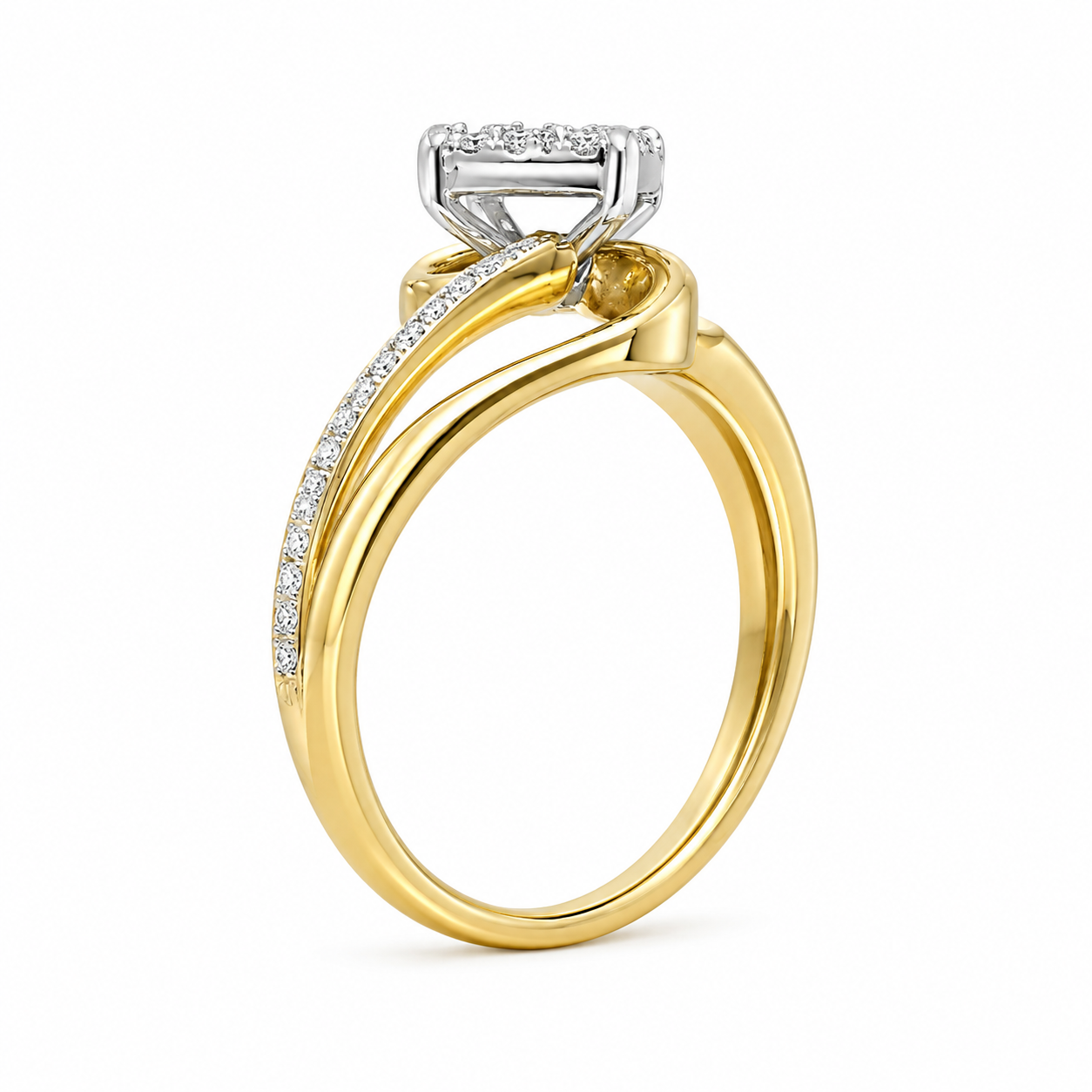 10K Yellow Gold Women's Ring 0.28 ct Natural Diamond