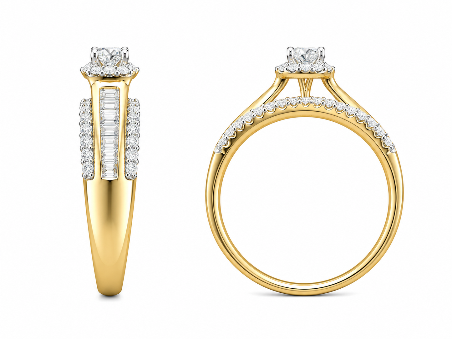 10K Yellow Gold Ring 0.56 ct Natural Diamond