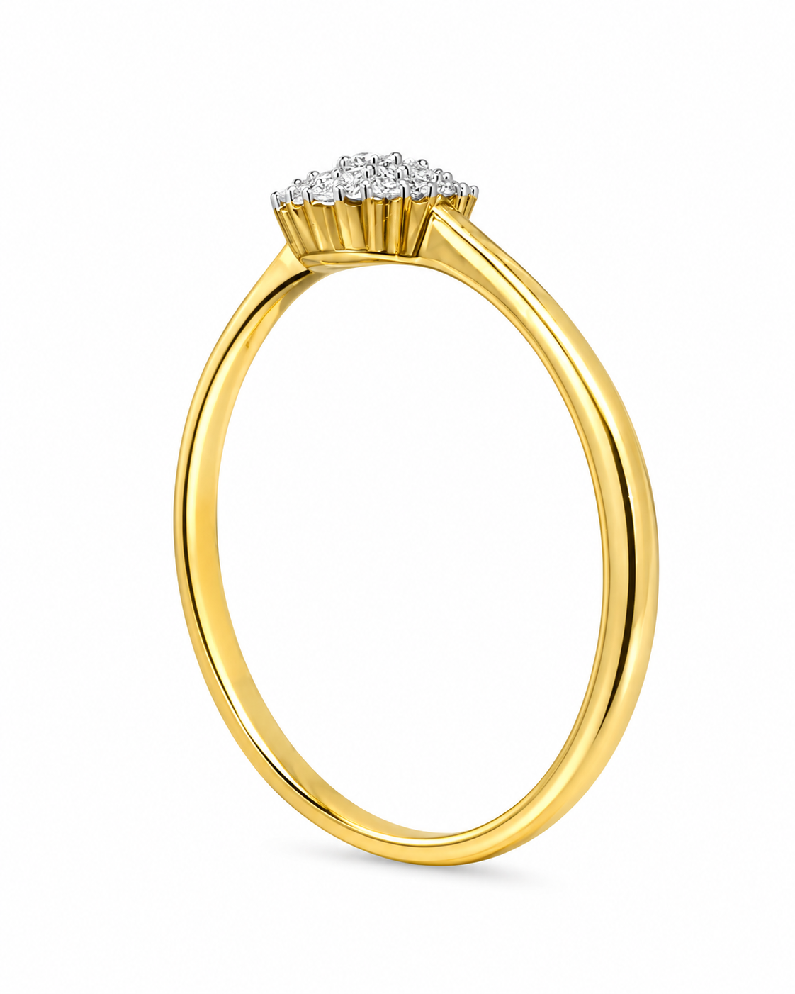 10K Yellow Gold Women's Ring 0.11 ct Natural Diamond