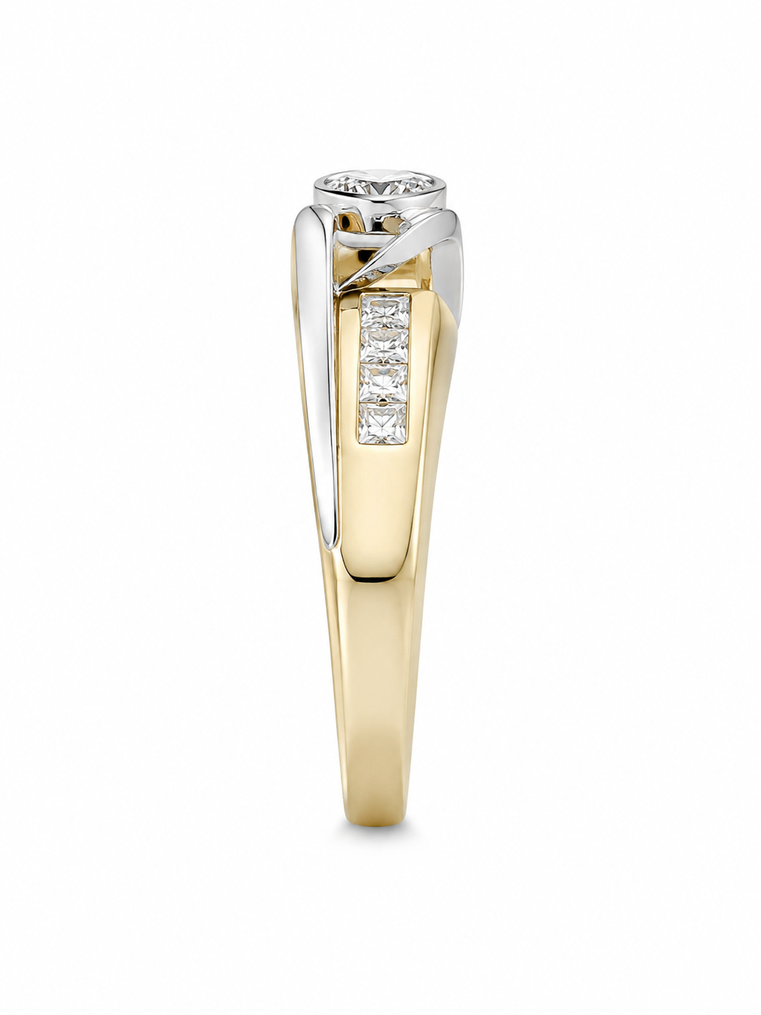 14K Two-Tone Gold Women's Ring 0.70 ct Natural Diamond