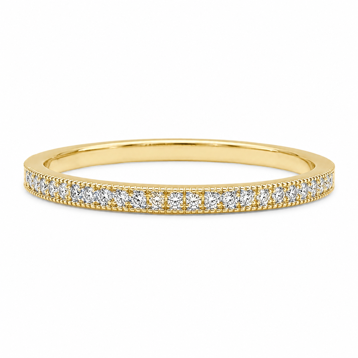 10K Yellow Gold Women's Band 0.05 ct Natural Diamond
