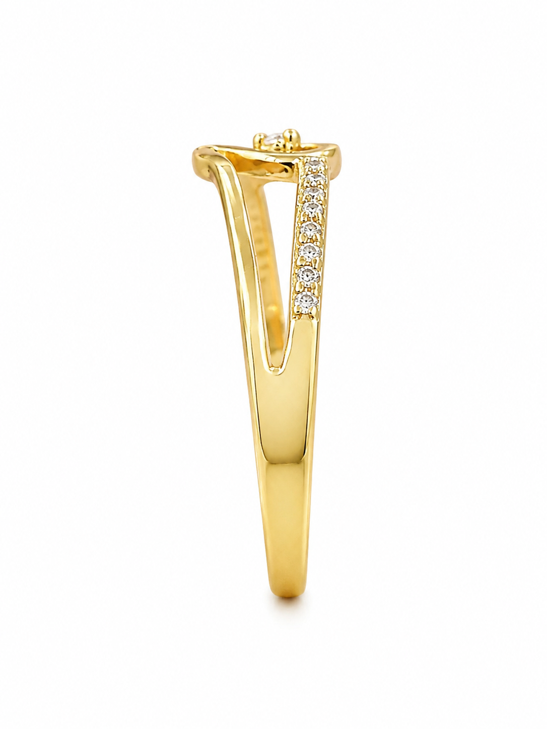 10K Yellow Gold Women's Ring Heart 0.20 ct Natural Diamond