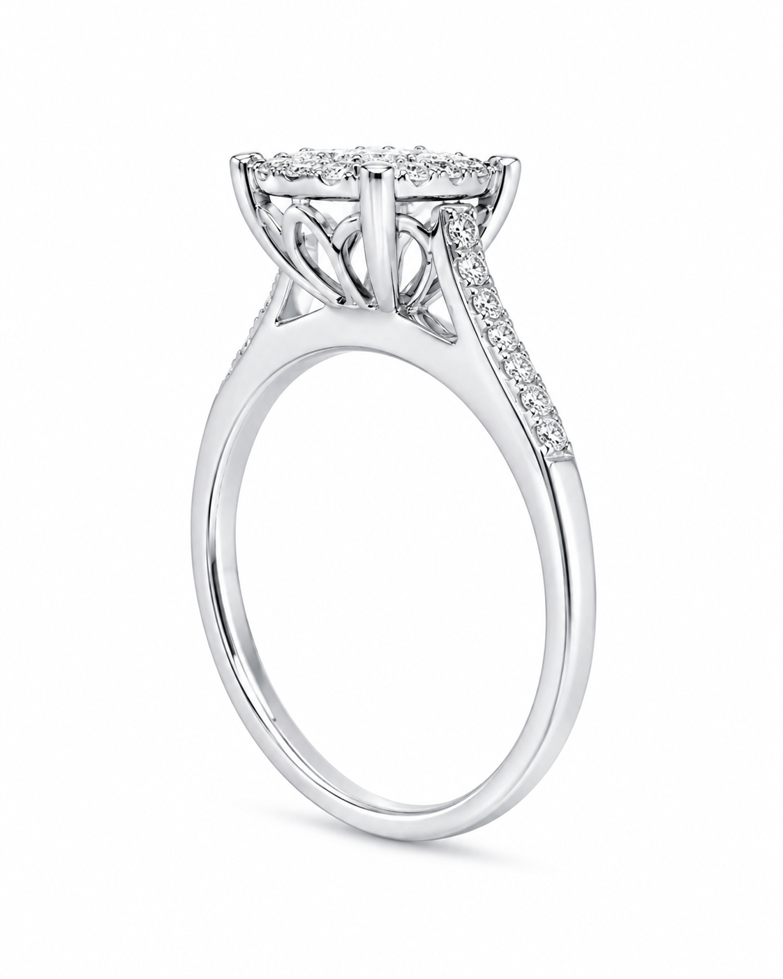 10K White Gold Women's Ring 0.35 ct Natural Diamond