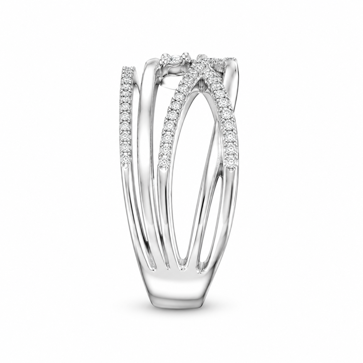10K White Gold Women's Band 0.33 ct Natural Diamond