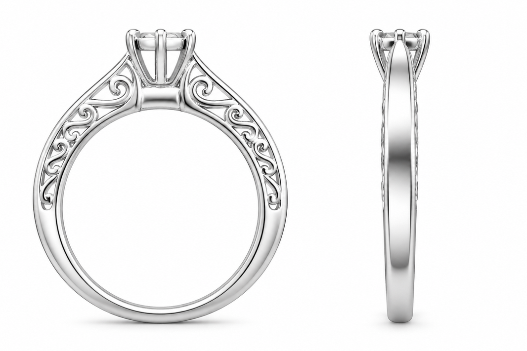 10K White Gold Women’s Ring 0.20 ct Natural Diamond