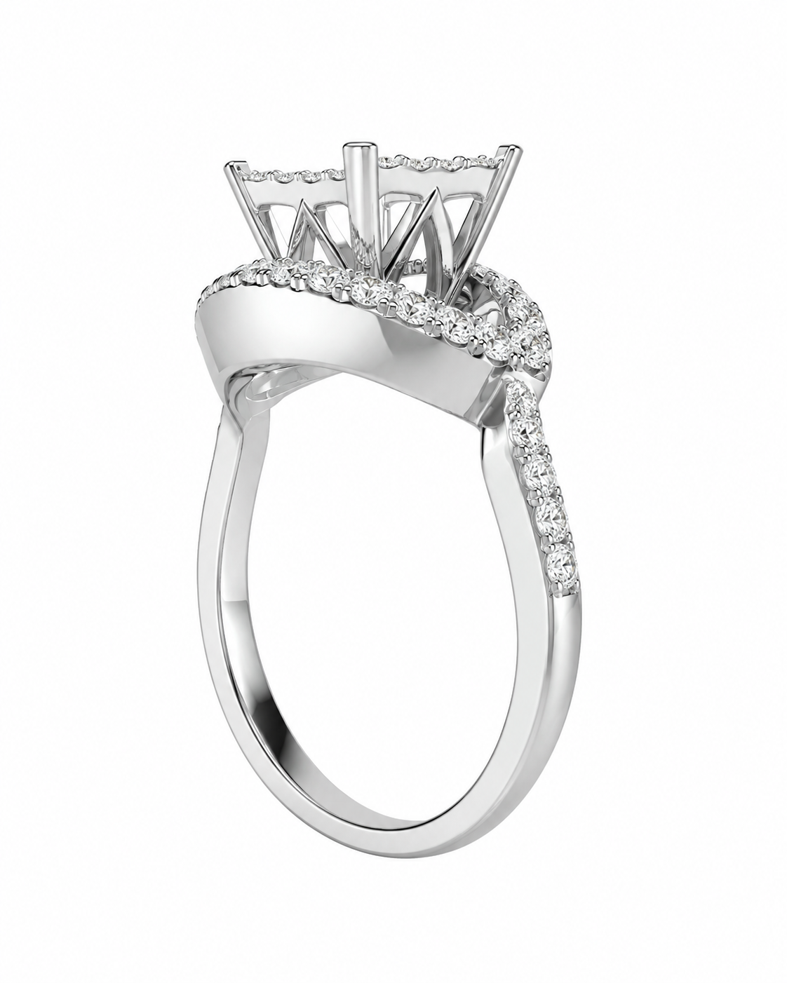 14K White Gold Women’s Ring 0.54 ct Natural Diamond