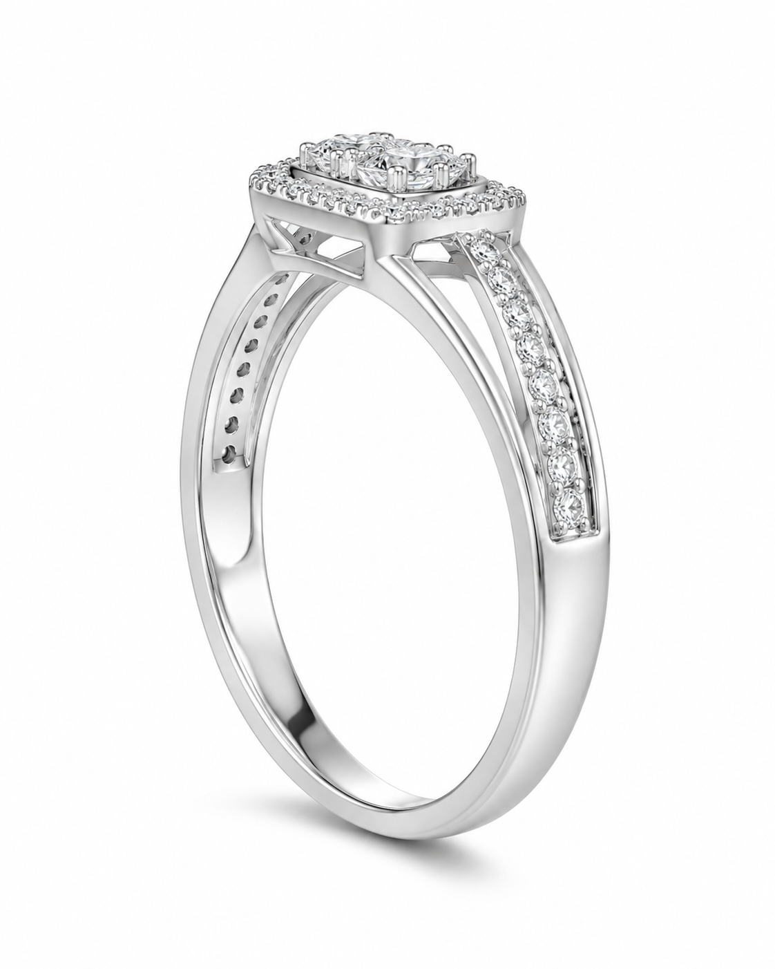 10K White Gold Women's Ring 0.15 ct Natural Diamond