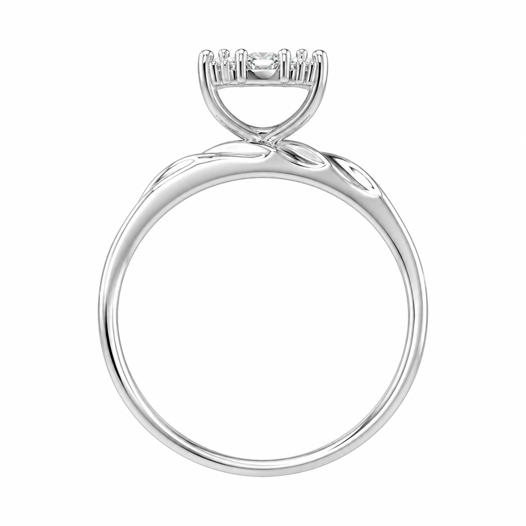 10K White Gold Women's Ring Baguette 0.25 ct Natural Diamond