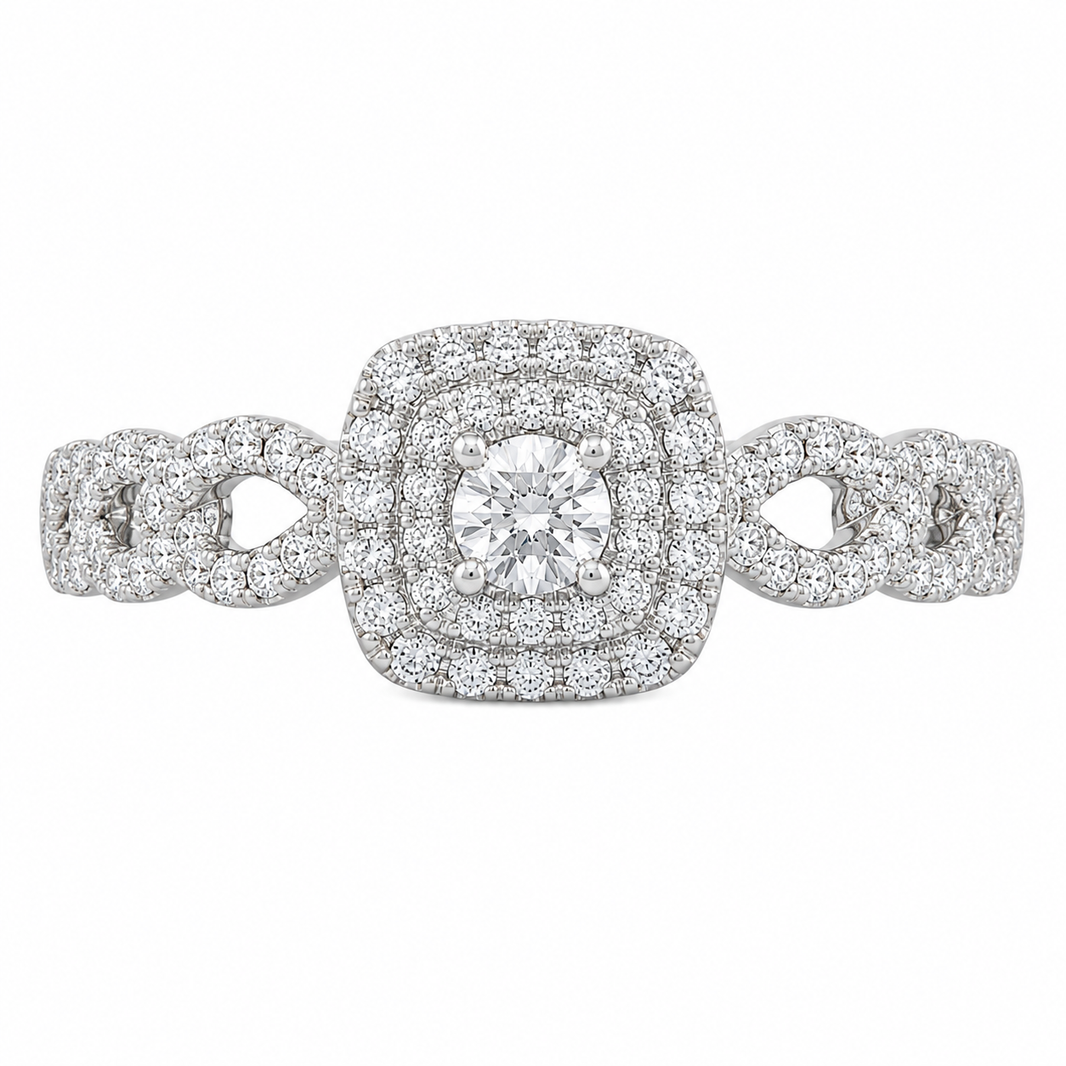 10K White Gold Women’s Ring 0.40 ct Natural Diamond