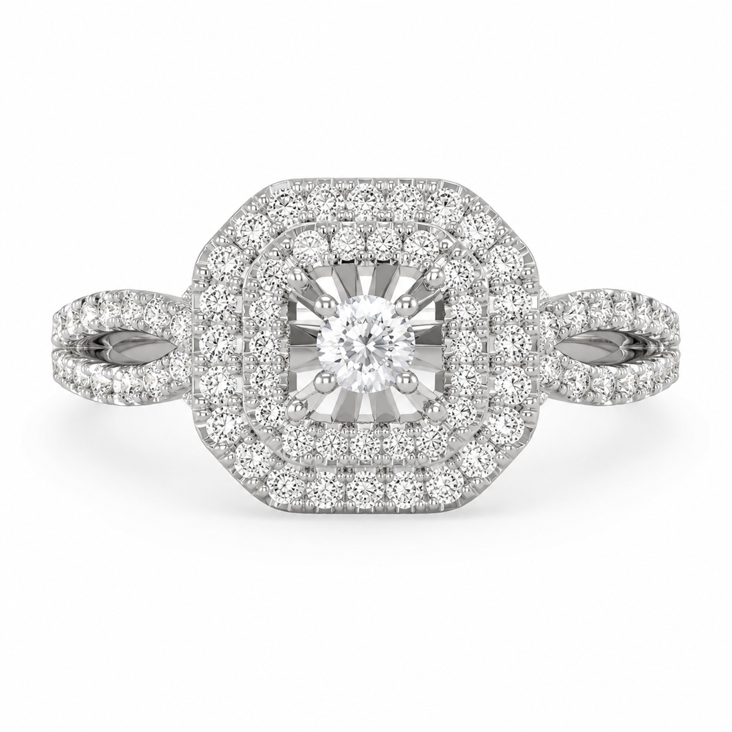 10K White Gold Women’s Ring 0.45 ct Natural Diamond