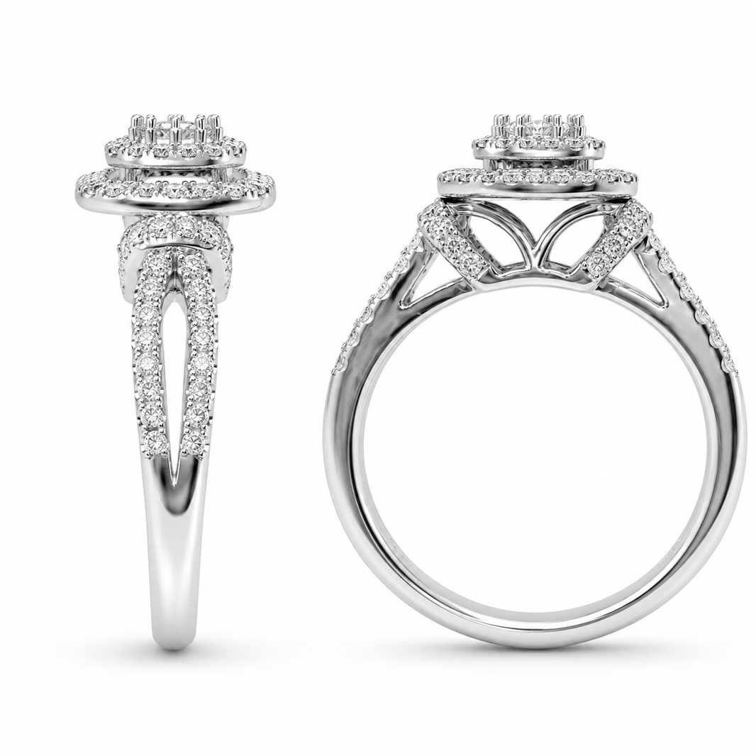10K White Gold Women’s Ring 0.45 ct Natural Diamond